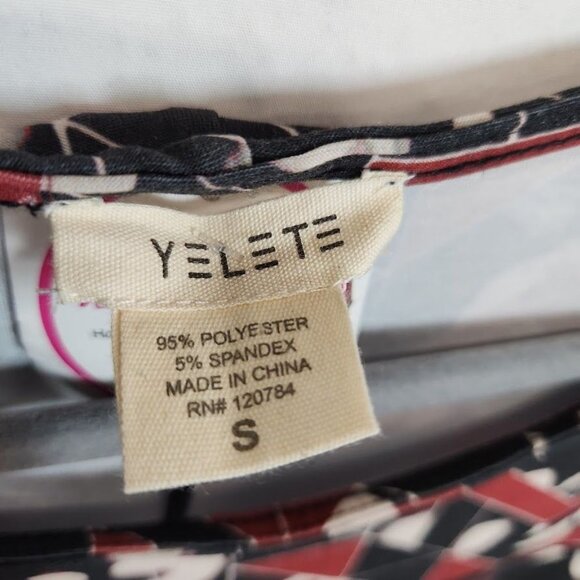 NWT Yelete Geometric Print Dress in Black and Red Size Small - Picture 4 of 4